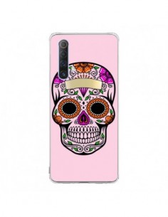 Coque Realme X50 5G Tête de Mort Mexicaine Rose...