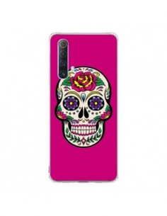 Coque Realme X50 5G Tête de Mort Mexicaine Rose Fushia -...