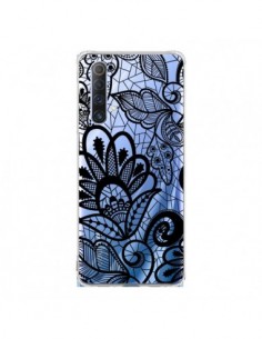 Coque Realme X50 5G Lace Fleur Flower Noir Transparente -...