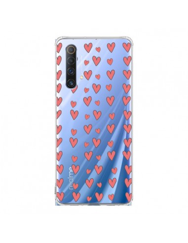 Coque Realme X50 5G Coeurs Heart Love Amour Rouge Transparente - Petit Griffin