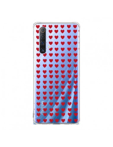 Coque Realme X50 5G Coeurs Heart Love Amour Red Transparente - Petit Griffin