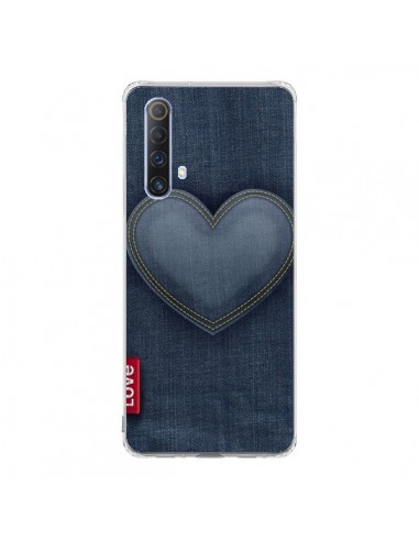 Coque Realme X50 5G Love Coeur en Jean - Lassana