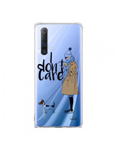 Coque Realme X50 5G I don't care Fille Chien Transparente - Lolo Santo