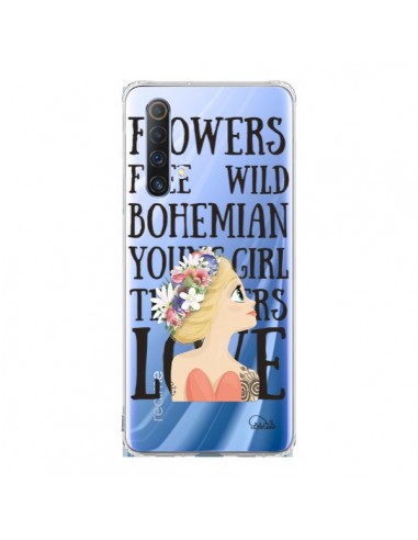 Coque Realme X50 5G Flowers Love Transparente - Lolo Santo