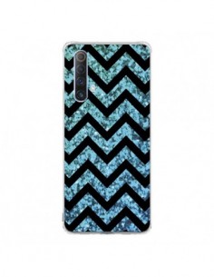 Coque Realme X50 5G Chevron Aqua Sparkle Triangle Azteque...