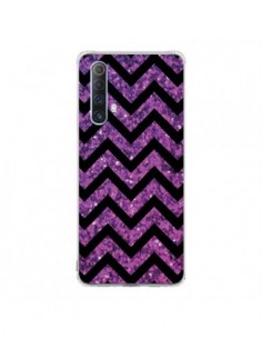 Coque Realme X50 5G Chevron Purple Sparkle Triangle...
