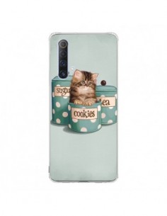 Coque Realme X50 5G Chaton Chat Kitten Boite Cookies Pois...