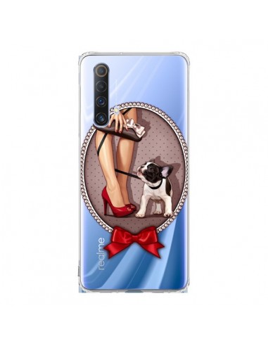 Coque Realme X50 5G Lady Jambes Chien Bulldog Dog Pois Noeud Papillon Transparente - Maryline Cazenave