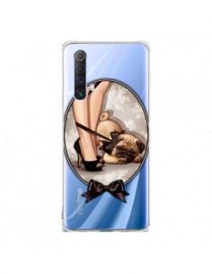 Coque Realme X50 5G Lady Jambes Chien Bulldog Dog Noeud...