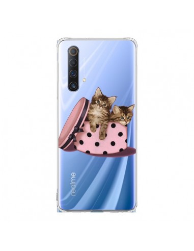 Coque Realme X50 5G Chaton Chat Kitten Boite Pois Transparente - Maryline Cazenave