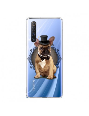 Coque Realme X50 5G Chien Bulldog Noeud Papillon Chapeau Transparente - Maryline Cazenave