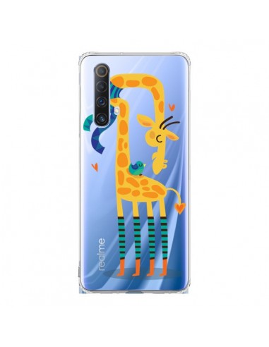 Coque Realme X50 5G L'oiseau et la Girafe Amour Love Transparente - Maria Jose Da Luz