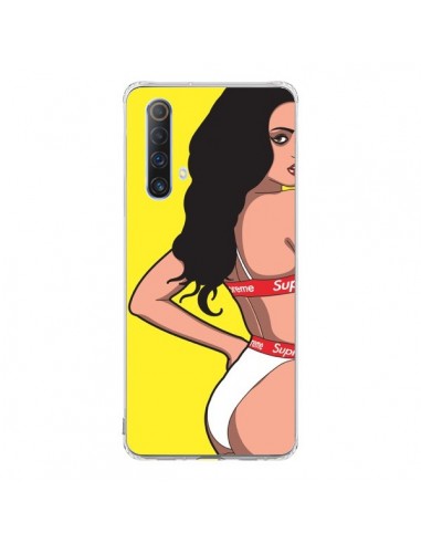 Coque Realme X50 5G Pop Art Femme Jaune - Mikadololo