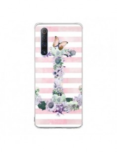 Coque Realme X50 5G Ancre Rose Fleurs Navire - Monica...