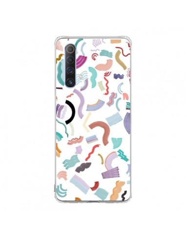 Coque Realme X50 5G Curly and Zigzag Stripes White - Ninola Design