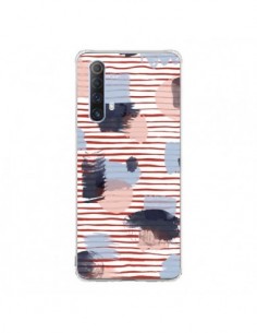 Coque Realme X50 5G Watercolor Stains Stripes Red -...