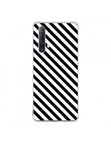 Coque Realme X50 5G Bonbon Candy Noire et Blanche Rayée - Nico