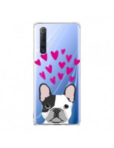 Coque Realme X50 5G Bulldog Français Coeurs Chien...