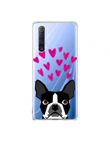 Coque Realme X50 5G Boston Terrier Coeurs Chien Transparente - Pet Friendly