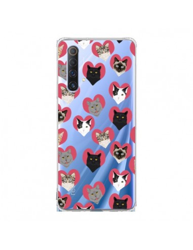 Coque Realme X50 5G Chats Coeurs Transparente - Pet Friendly