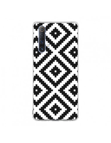 Coque Realme X50 5G Diamond Chevron Black and White - Pura Vida