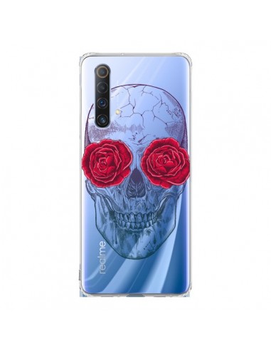 Coque Realme X50 5G Tête de Mort Rose Fleurs Transparente - Rachel Caldwell