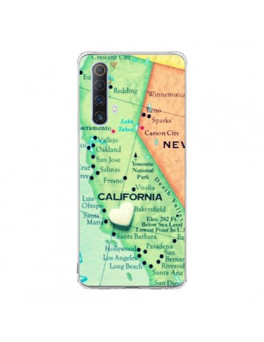 Coque Realme X50 5G Carte Map Californie - R Delean