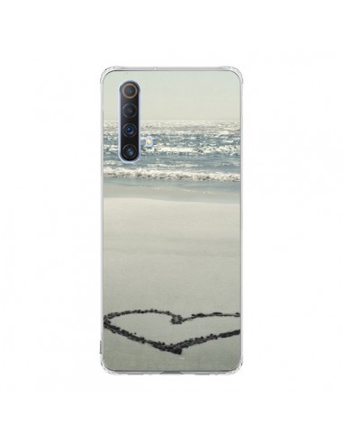 Coque Realme X50 5G Coeoeur Plage Beach Mer Sea Love Sable Sand - R Delean