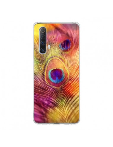 Coque Realme X50 5G Plume de Paon Multicolore - Sylvia Cook