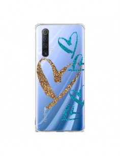 Coque Realme X50 5G Coeurs Heart Love Amour Transparente...