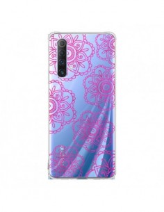 Coque Realme X50 5G Pink Doodle Flower Mandala Rose Fleur...