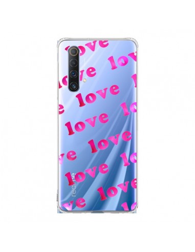 Coque Realme X50 5G Pink Love Rose Transparente - Sylvia Cook