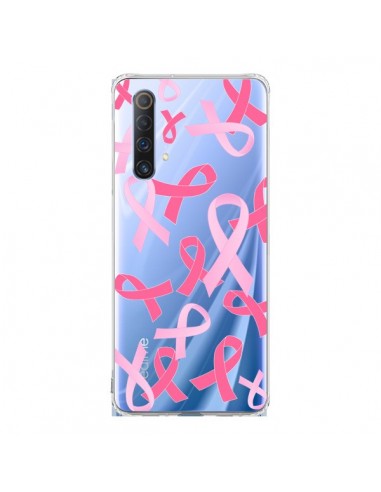 Coque Realme X50 5G Pink Ribbons Ruban Rose Transparente - Sylvia Cook