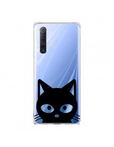 Coque Realme X50 5G Tête Chat Noir Cat Transparente - Yohan B.