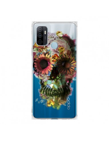 Coque Oppo A53 / A53s Skull Flower Tête de Mort Transparente - Ali Gulec