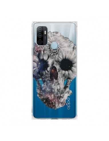 Coque Oppo A53 / A53s Floral Skull Tête de Mort Transparente - Ali Gulec