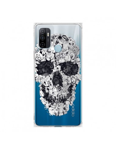 Coque Oppo A53 / A53s Doodle Skull Dessin Tête de Mort Transparente - Ali Gulec