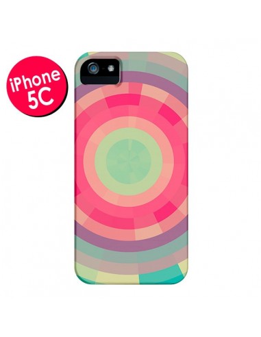 Coque Spirale de Couleurs Rose Vert pour iPhone 5C - Eleaxart