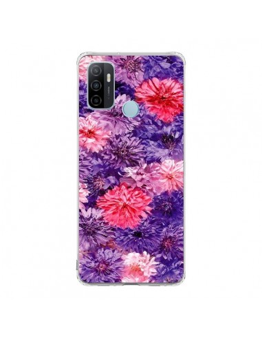 Coque Oppo A53 / A53s Fleurs Violettes Flower Storm - Asano Yamazaki