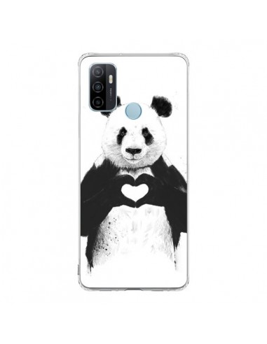 Coque Oppo A53 / A53s Panda Amour All you need is love - Balazs Solti