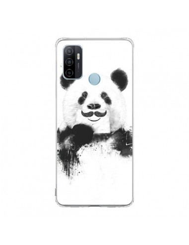 Coque Oppo A53 / A53s Funny Panda Moustache Movember - Balazs Solti