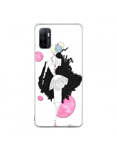 Coque Oppo A53 / A53s Demoiselle Femme Fashion Mode Rose - Cécile