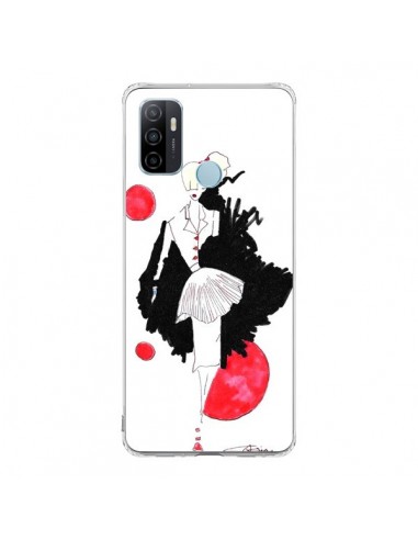 Coque Oppo A53 / A53s Demoiselle Femme Fashion Mode Rouge - Cécile