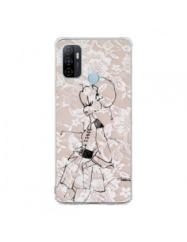 Coque Oppo A53 / A53s Croquis Dentelle Femme Fashion Mode - Cécile