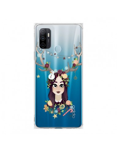 Coque Oppo A53 / A53s Christmas Girl Femme Noel Bois Cerf Transparente - Chapo