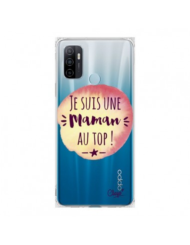 Coque Oppo A53 / A53s Je suis une Maman au Top Orange Transparente - Chapo