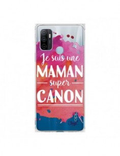 Coque Oppo A53 / A53s Je suis une Maman super Canon Rose...