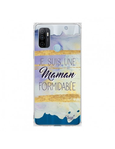 Coque Oppo A53 / A53s Je suis une Maman Formidable Violet Transparente - Chapo