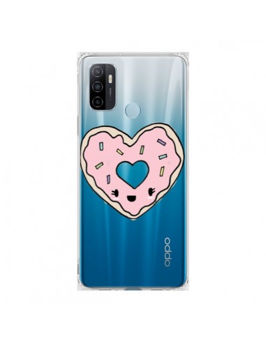 Coque Oppo A53 / A53s Donuts Heart Coeur Rose Transparente - Claudia Ramos