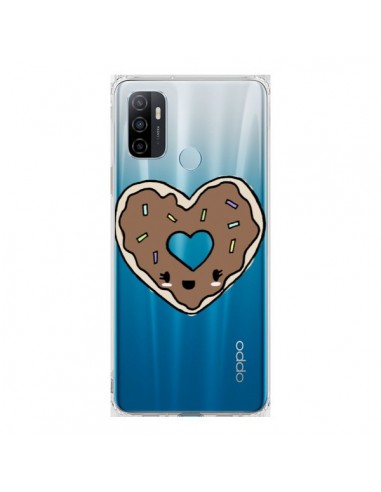 Coque Oppo A53 / A53s Donuts Heart Coeur Chocolat Transparente - Claudia Ramos